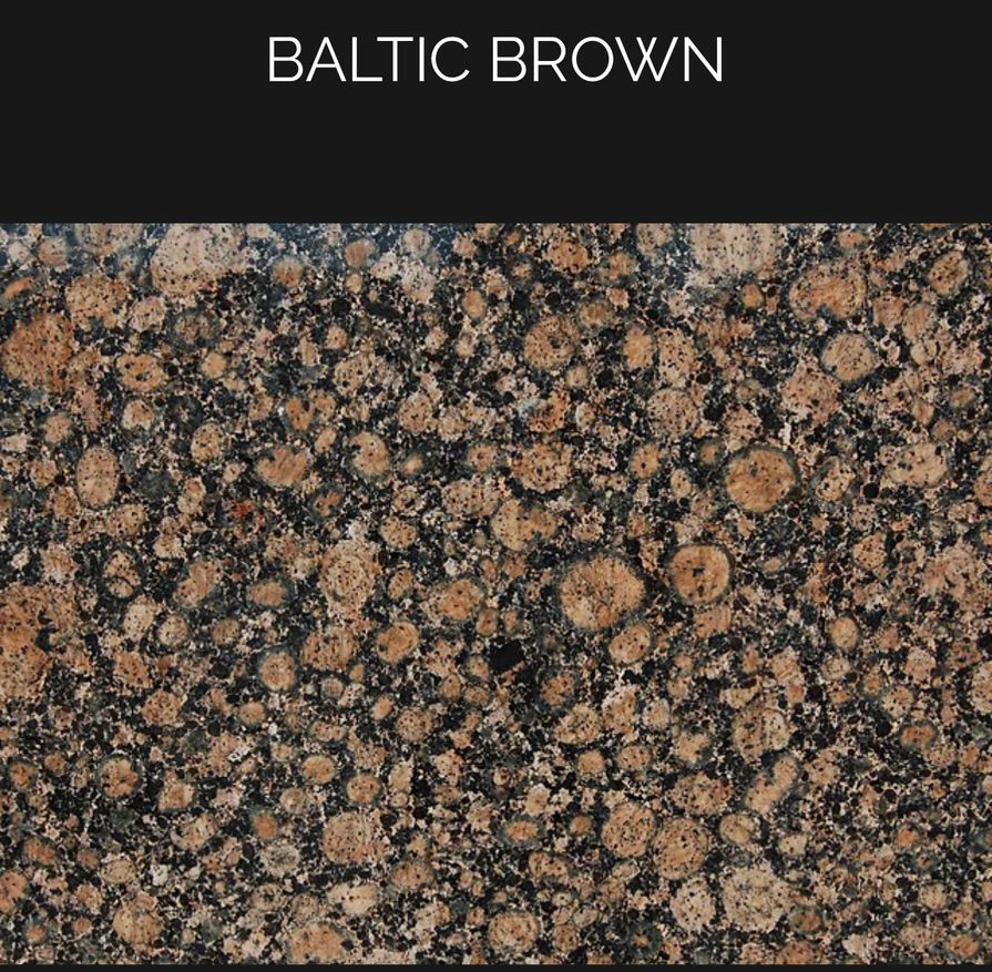 A close up of a slab of brown granite.