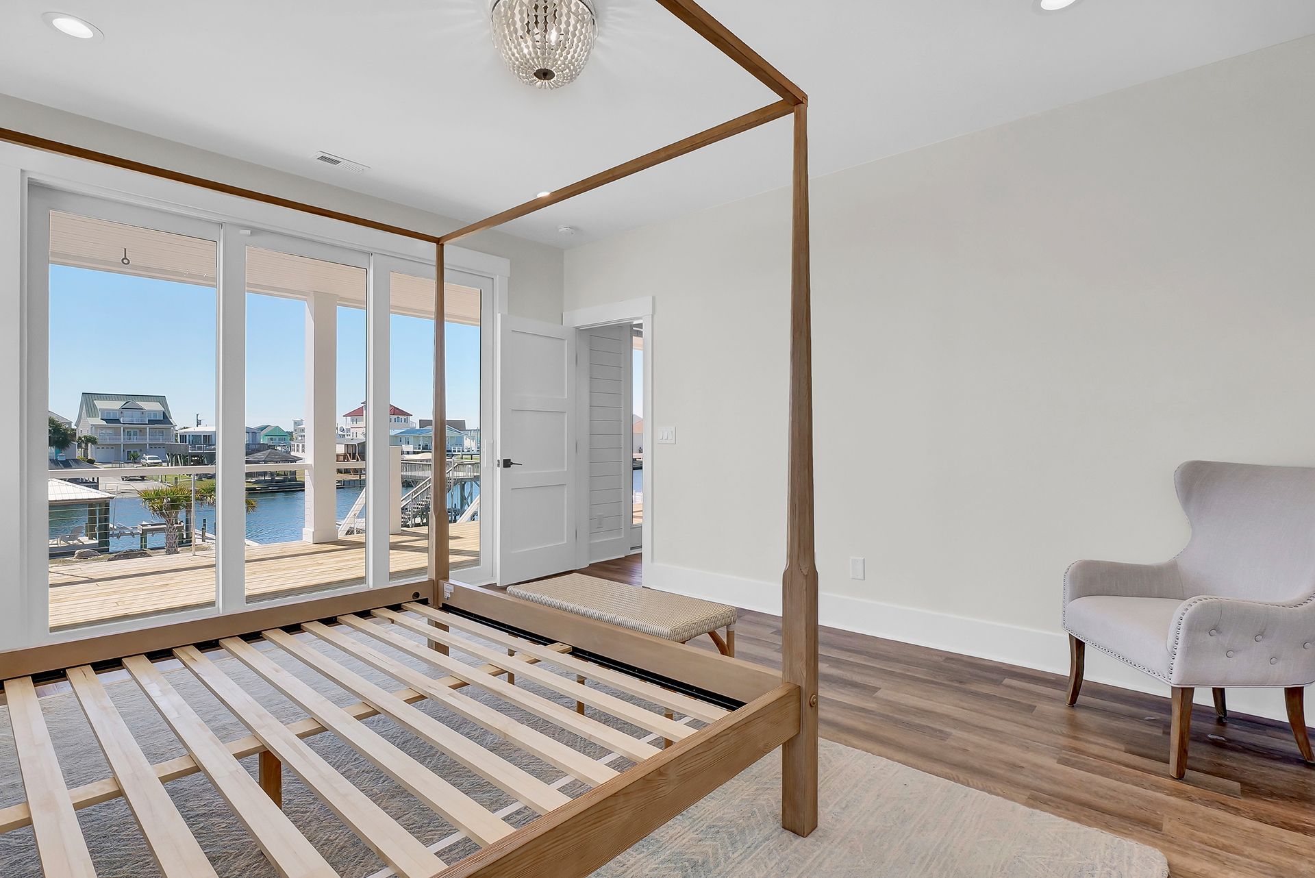 Room with a canopy bed