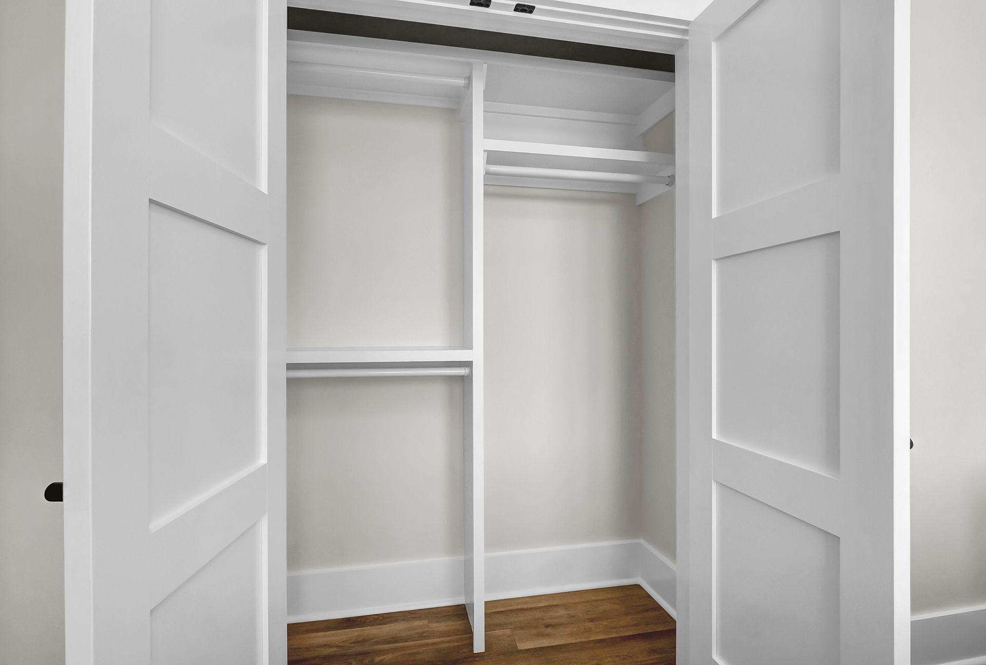 Closet with open doors
