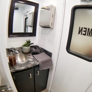 Luxury portable restroom with sinks