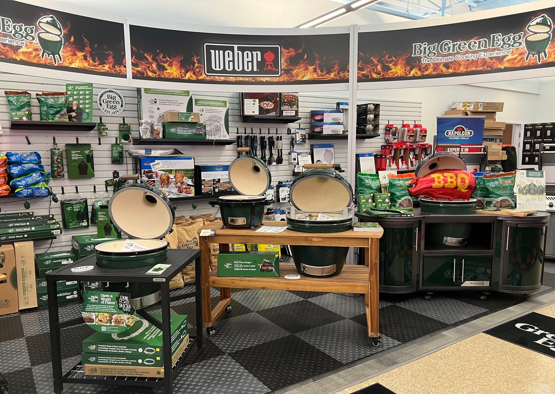 A store with a weber sign on the wall