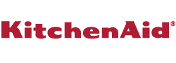 The kitchenaid logo is red and white on a white background.
