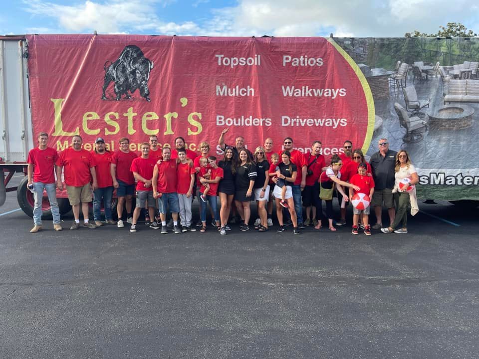 Group of people in red shirts