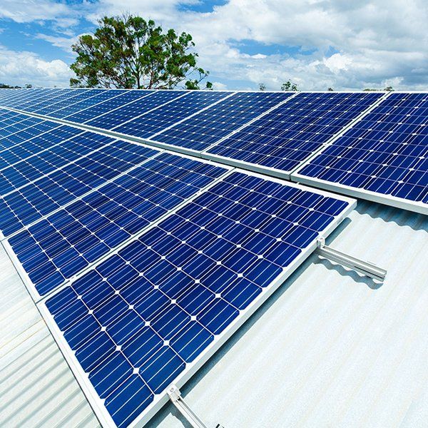 Solar panel on industrial property