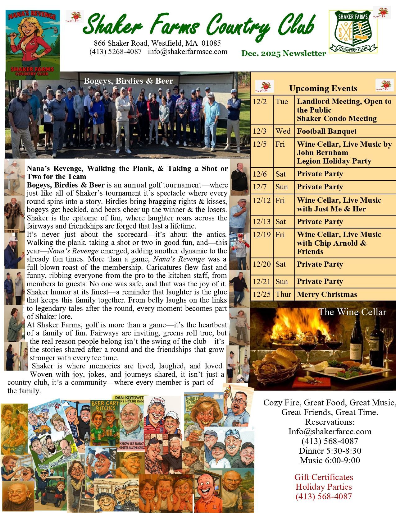 Shaker Farms Country Club December Newsletter