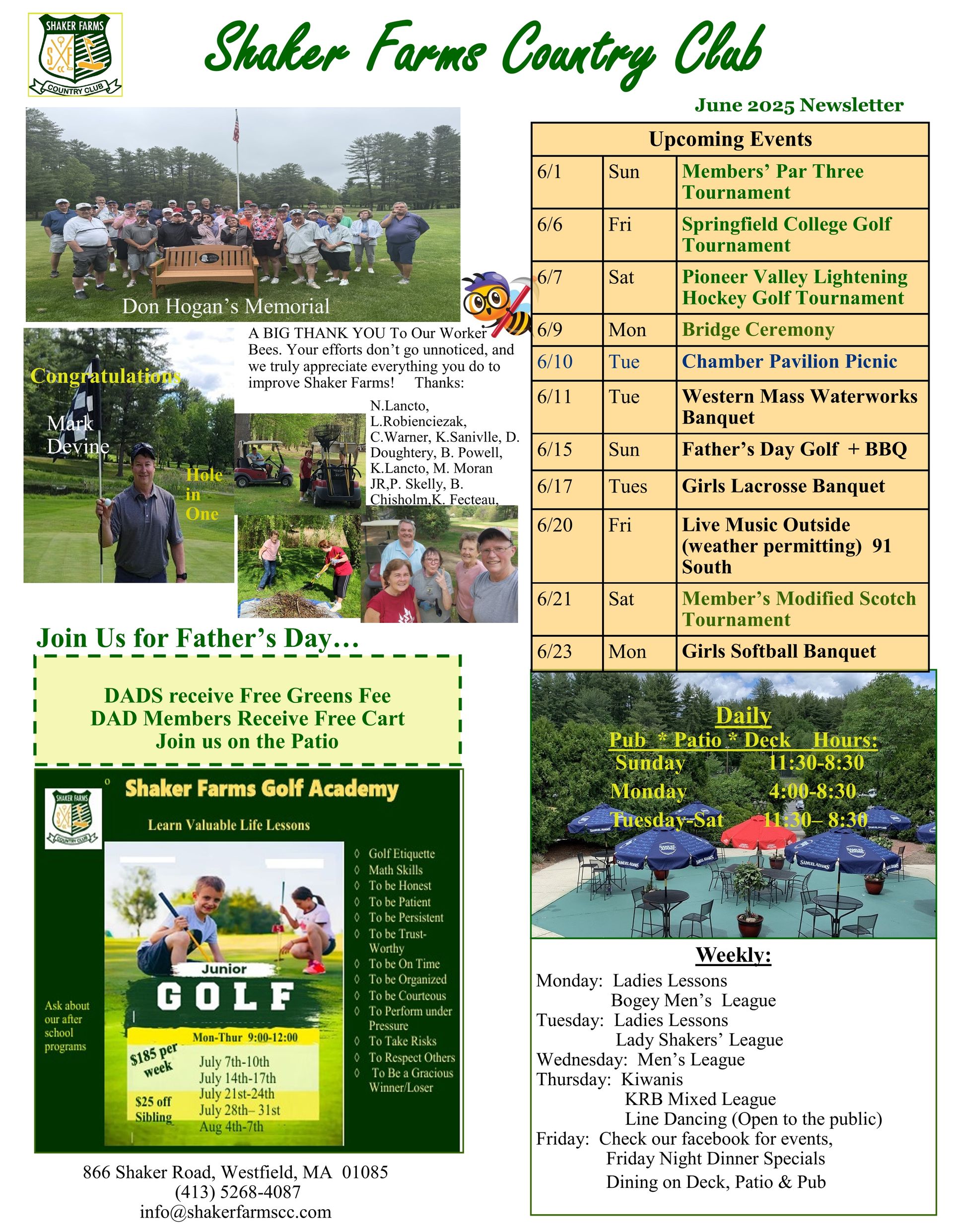 Shaker Farms Country Club Newsletter