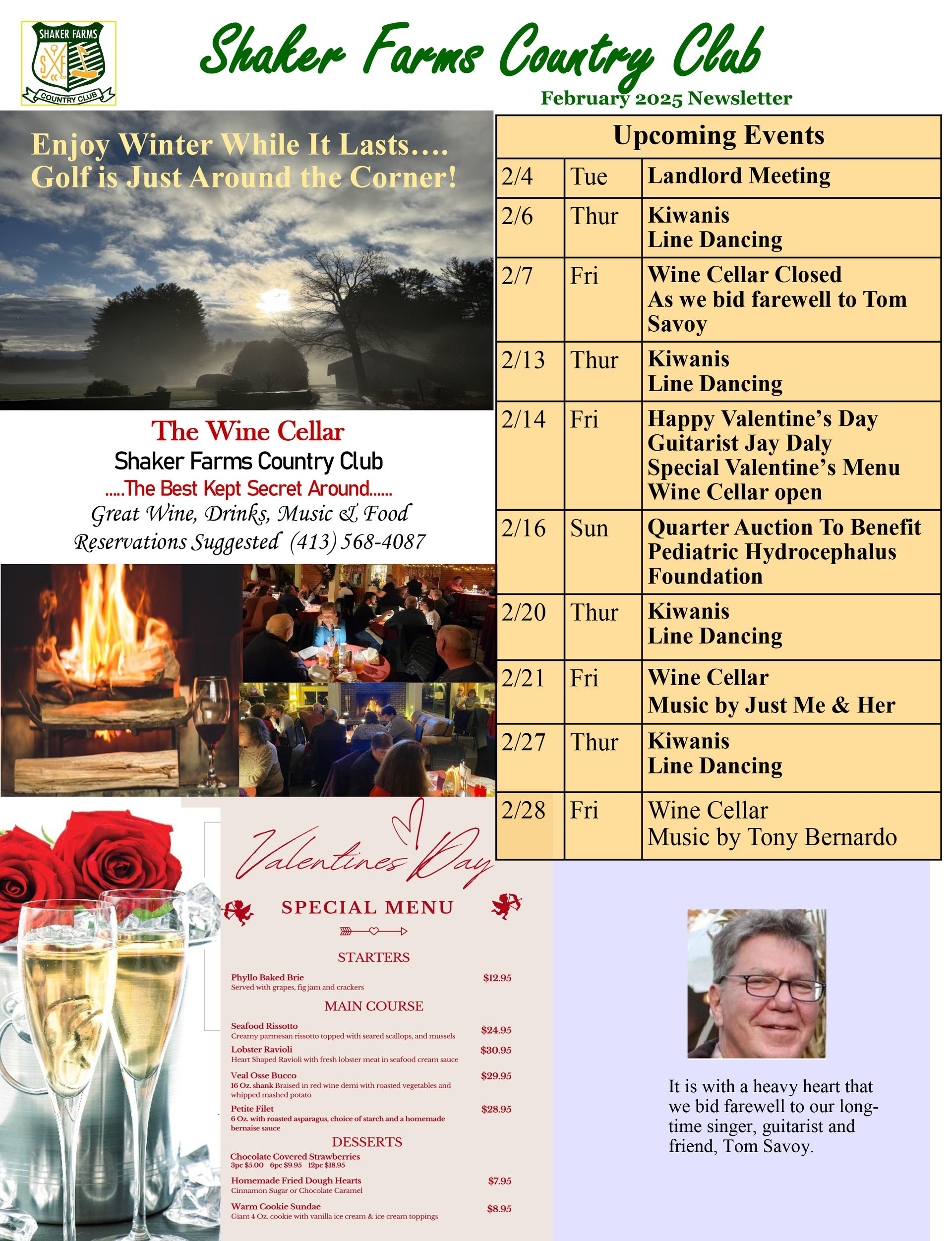 Shaker Farms Country Club newsletter