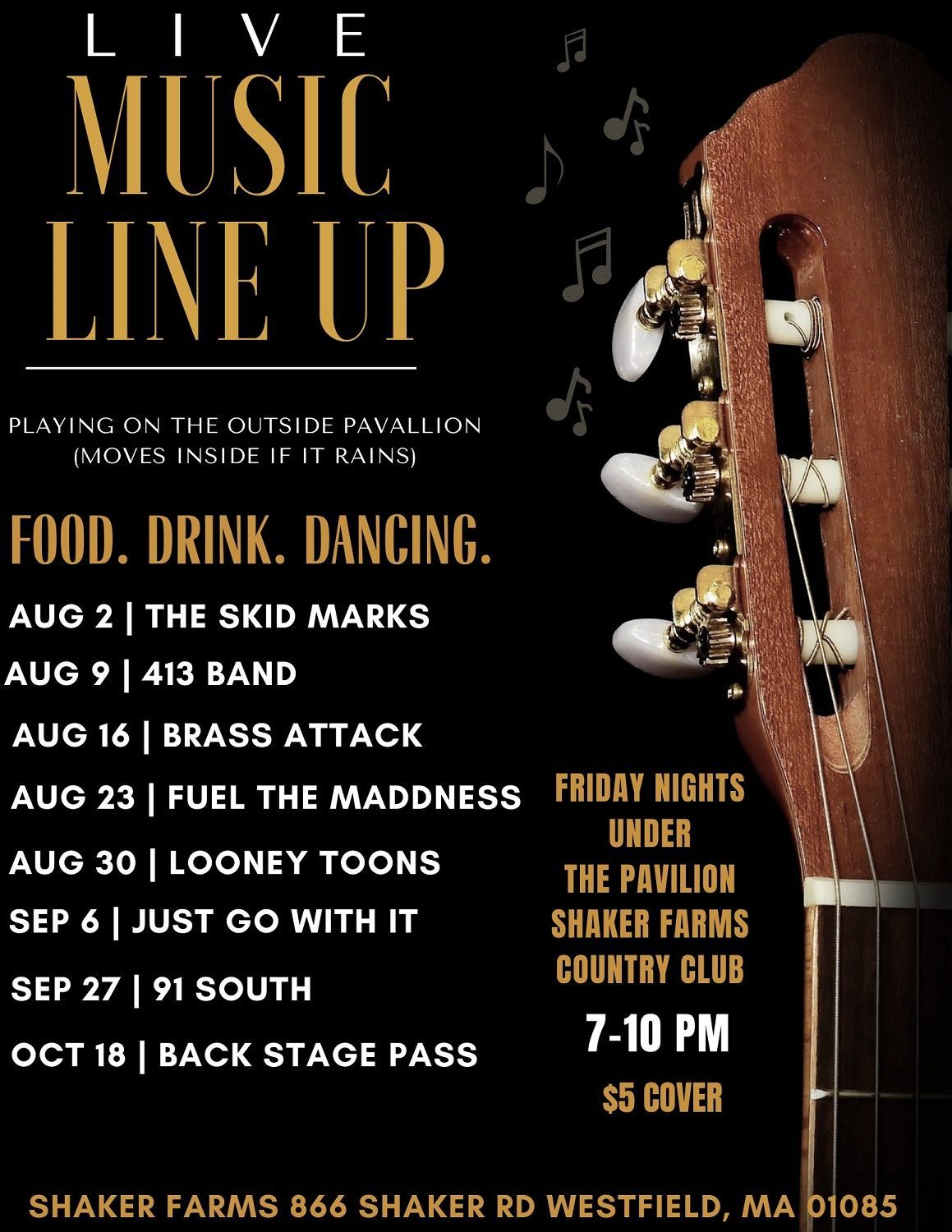 Shaker Farms Country Club - Live Music Lineup