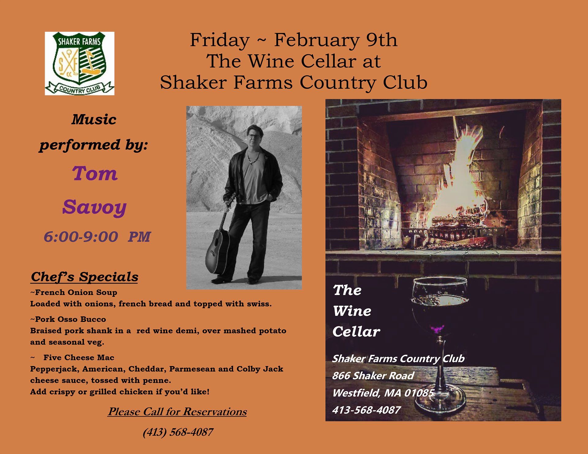 Shaker Farms Country Club Pub Music Lineup Westfield, MA