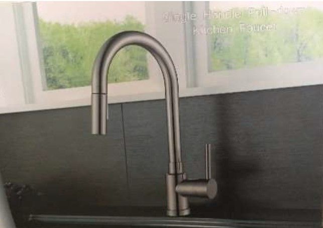 Straight Single Handle Pull-Down Kitchen Faucet BN
