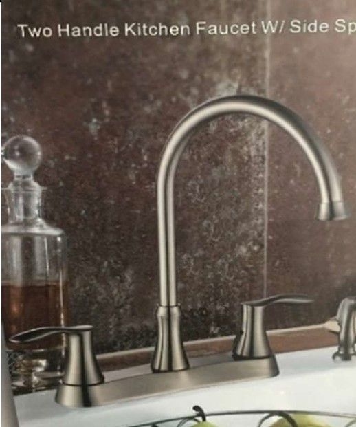 Two Handle Kitchen Faucet With Side Sprayer