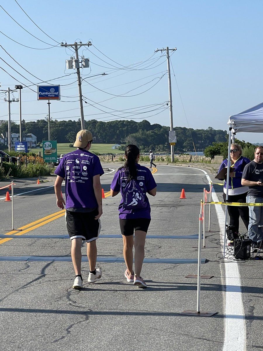 Man and woman walking