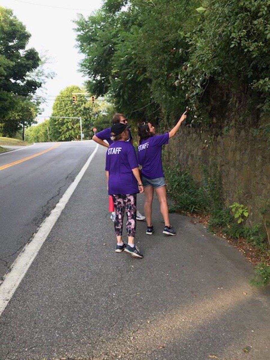 Women checking on leaves