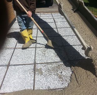 Concrete laying procedure