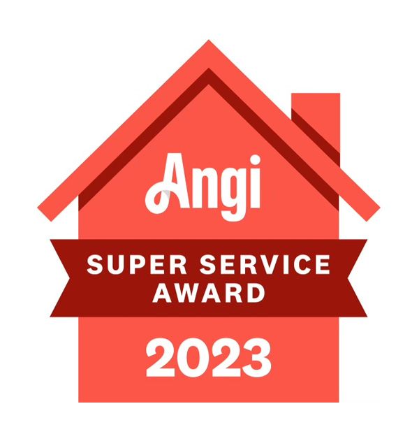 A red badge with the words 