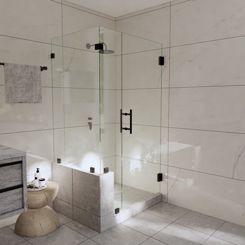 Fixed Panel with return and Dual swing Hinged Door
