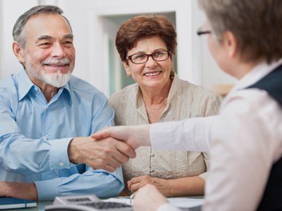 Shaking hands with the client