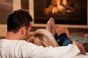 Couples on the fireplace