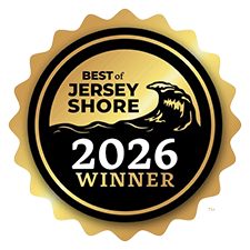 Gold award badge reading Best of Jersey Shore 2026 Winner with a black center and gold trim