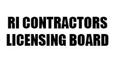 RI Contractors Licensing Board logo in black text.