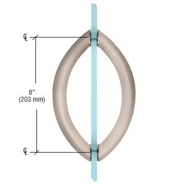 Gray oval ring with vertical blue strap, labeled 8 inches (203 mm) high