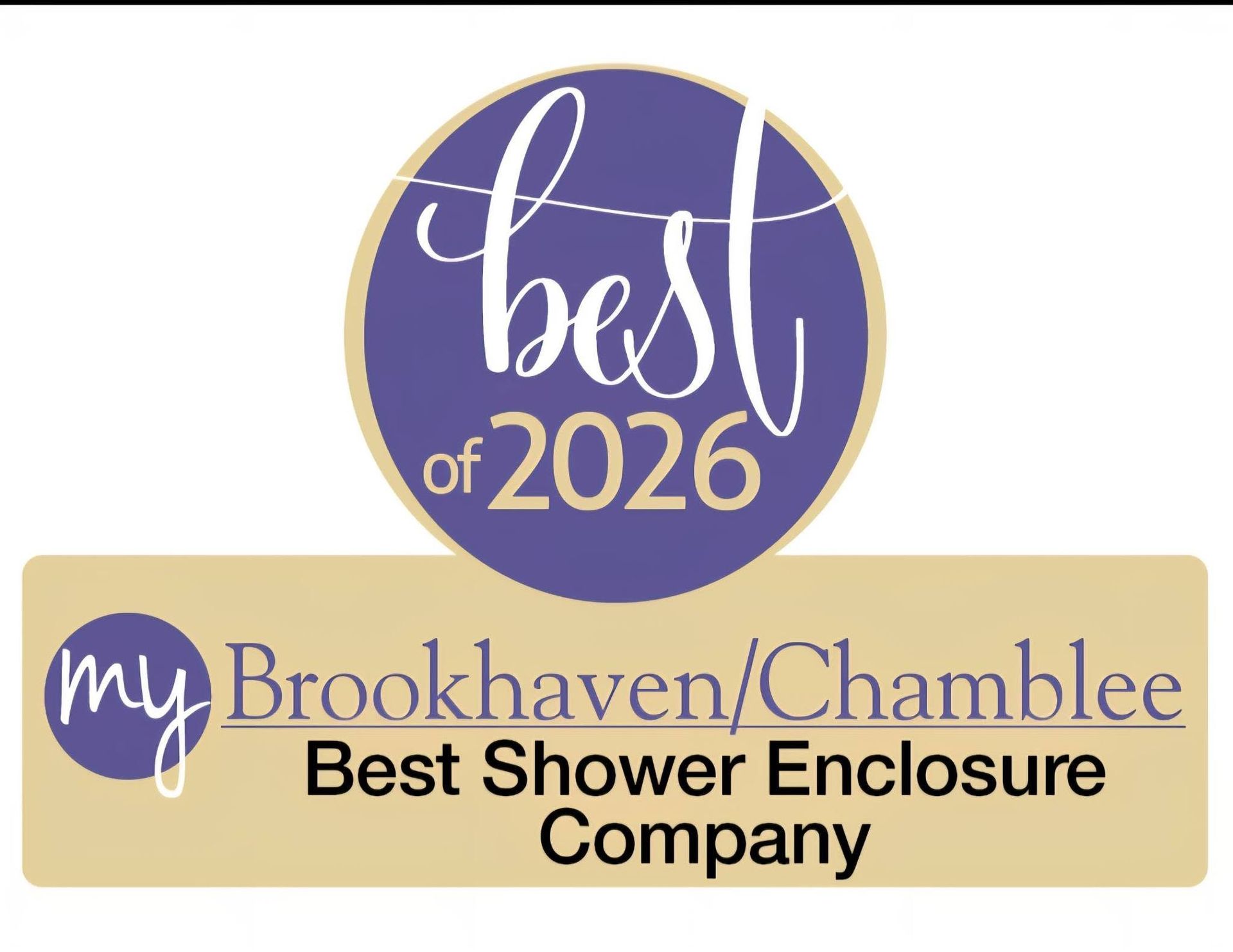 Best of 2026 award badge for My Brookhaven/Chamblee Best Shower Enclosure Company