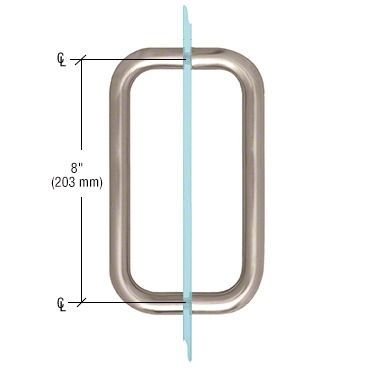 8-inch silver oval handle with a blue vertical center line and measurement marks