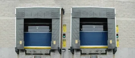 Two loading docks on the side of a building