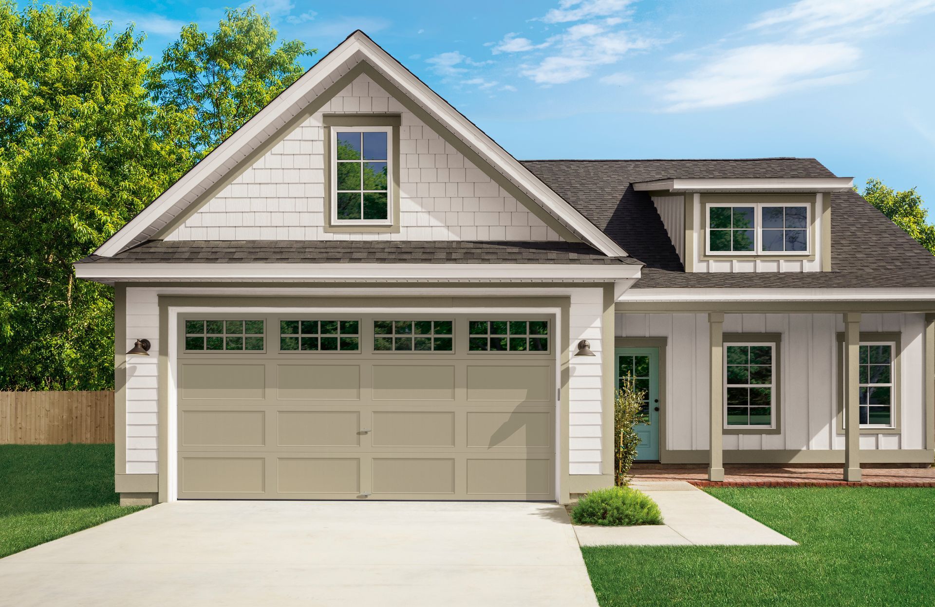 Beige garage door