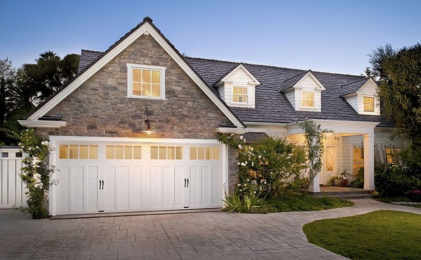 White garage door