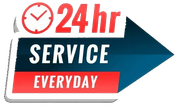A sign that says 24 hr service everyday