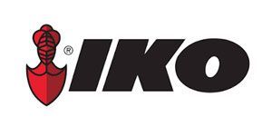 IKO logo with red shield emblem and black italic wordmark