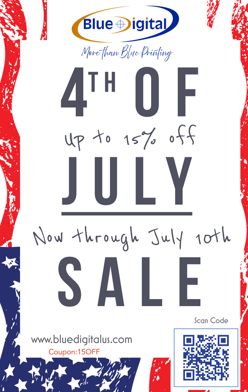 4th of July sale up to 15% off.