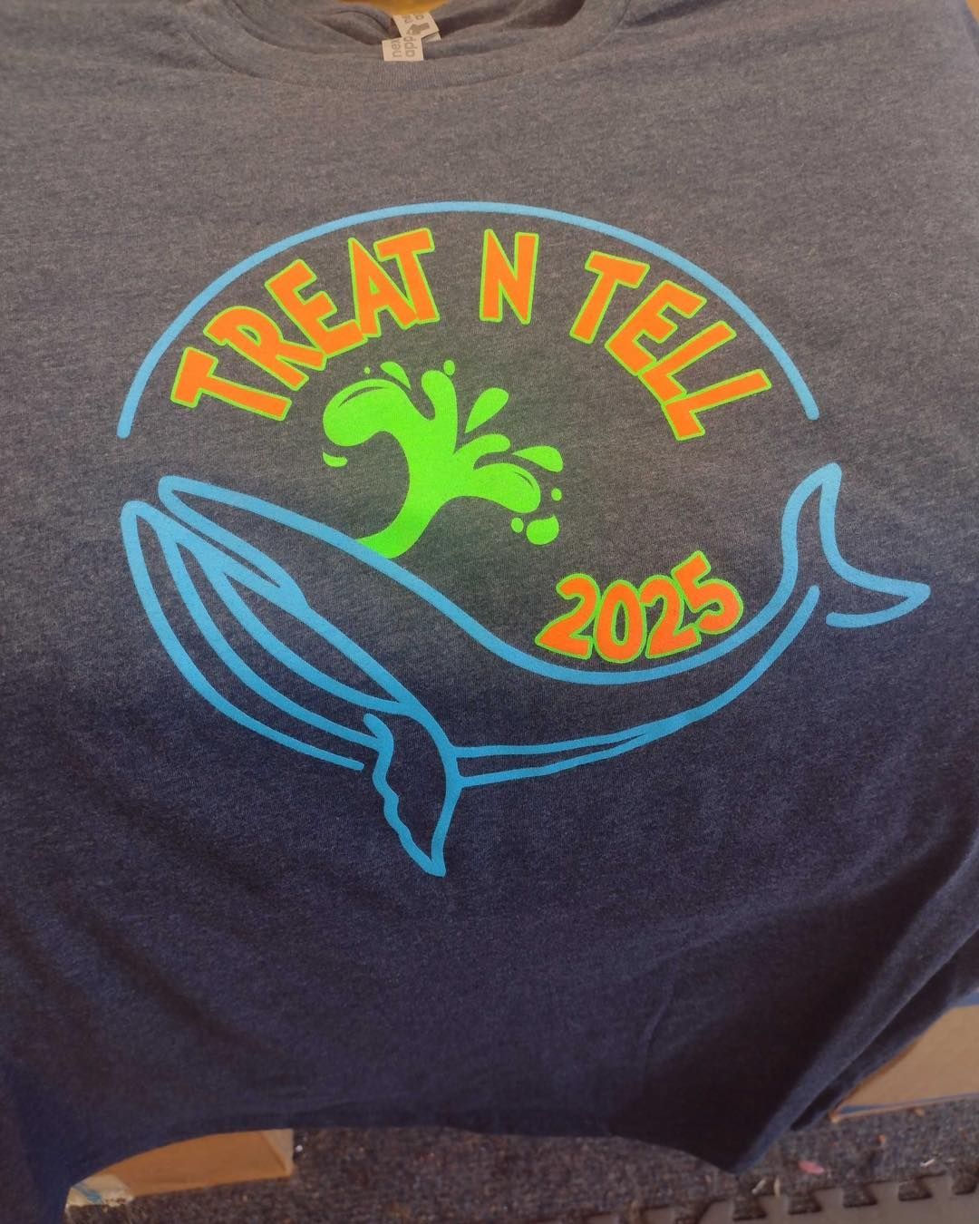 Blue t-shirt with orange 