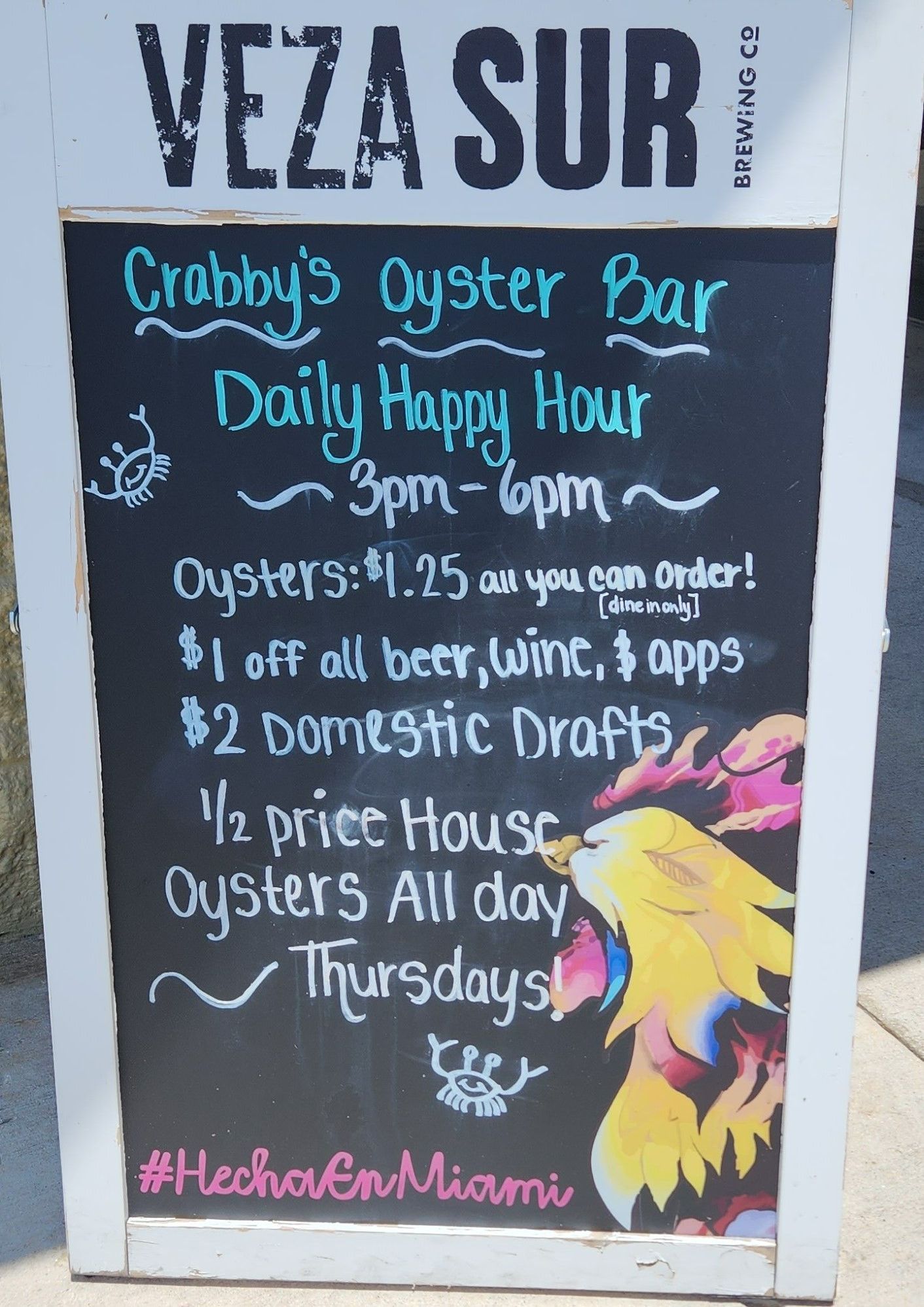 Crabby's Oyster Bar Daily Happy Hour