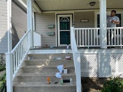 stairs going up to the house