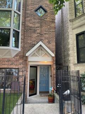 blue door and black gate