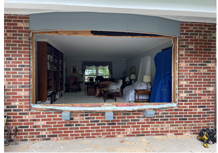 before photo of an outside view of the window replacement