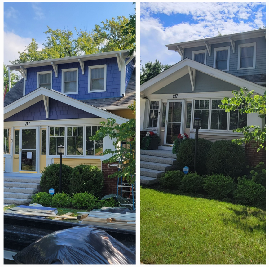 Before and after house paint