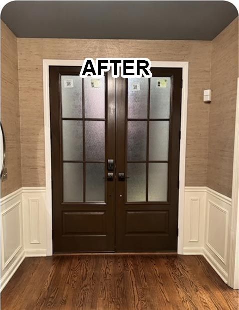 Wooden door with glass