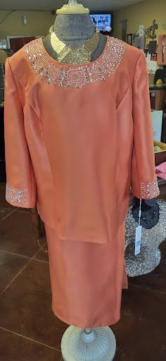 peach top and skirt set