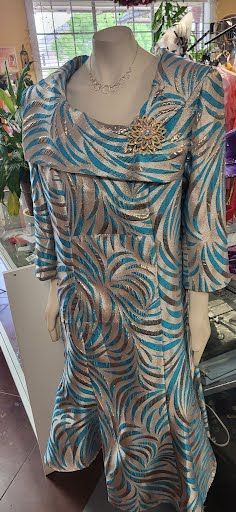 blue and silver long dress