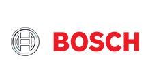 Bosch logo in red with a gray circular emblem on a white background