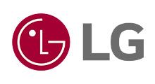 LG logo with red circle icon and gray “LG” letters on a white background