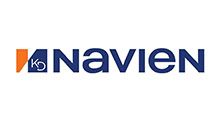 Navien logo in blue and orange on a white background