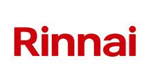 Rinnai logo in red text on a white background