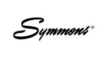 Symmons logo in black cursive on a white background