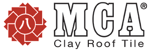 Logo for MCA Clay Roof Tile, red emblem with Chinese character, and bold sans-serif text.