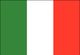 The flag of italy is green , white , and red.