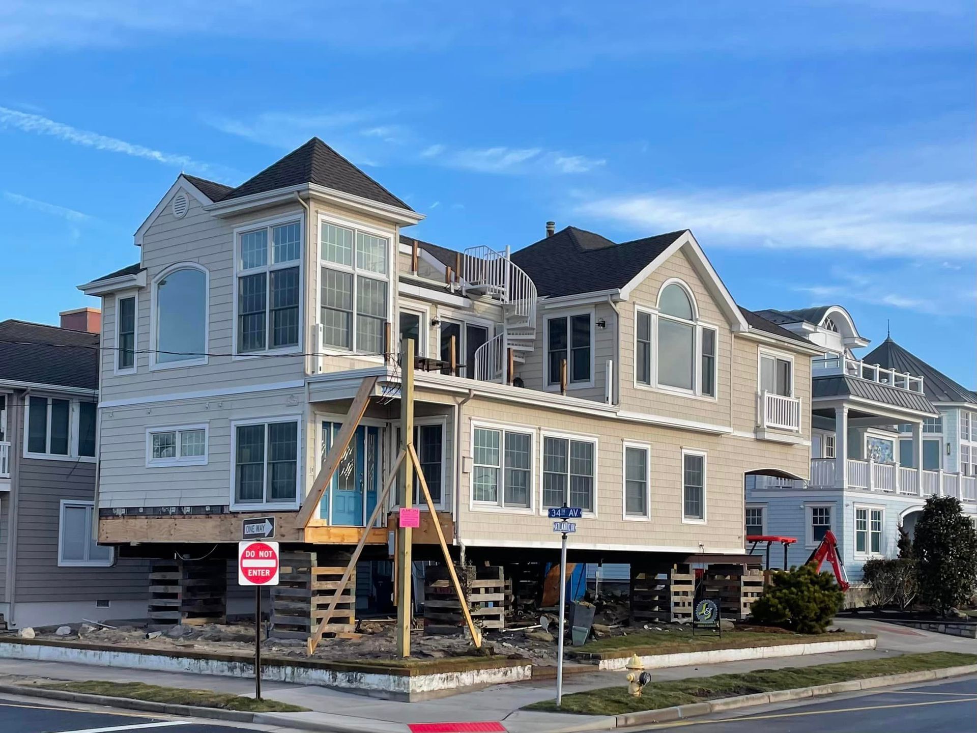 A large house is being moved to a new location.